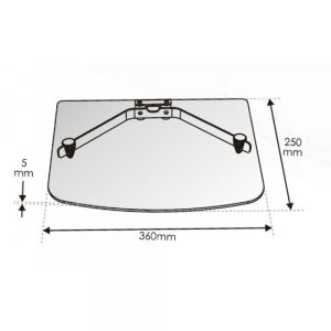 Steklena polička Opticum 300x250x5mm - Image 3