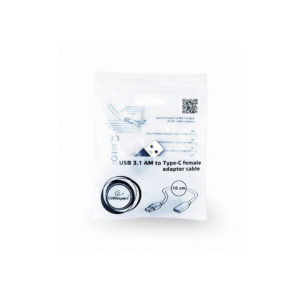 Adapter USB 3.1 A moški na Type-C ženski, 10 cm, črn - slika 2