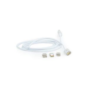 Magnetni polnilni USB kabel combo 3-v-1, srebrn, 1 m - slika 4