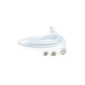 Magnetni polnilni USB kabel combo 3-v-1, srebrn, 1 m - slika 5