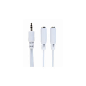 Avdio kabel 1x 3.5mm M - 2x 3.5mm Ž 10cm bel - Image 1