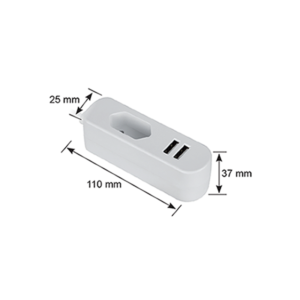 Električni podaljšek 1,4m z 2x USB polnilnima priključkoma - Image 3