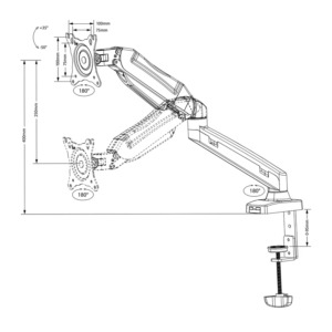 Nosilec za monitor Maclean MC-860 13" do 27" - slika 6
