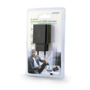 Napajalni adapter 2x USB, 2.1 A, črn - Image 2