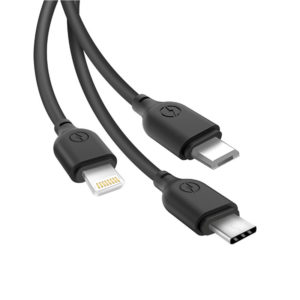 Kabel XO NB103 3v1 1m 2,1A črn - slika 2