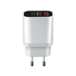 Polnilec za telefon Forever PD+QC3.0 2xUSB-C 20W črno-bel - Image 1