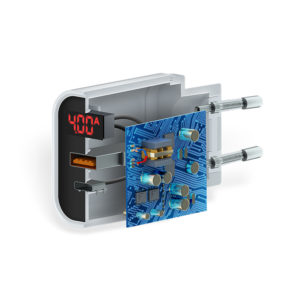 Polnilec za telefon Forever PD+QC3.0 2xUSB-C 20W črno-bel - Image 2