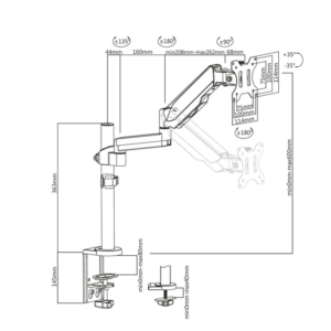 Nosilec za monitor Maclean MC-775 17" do 32" - Image 7
