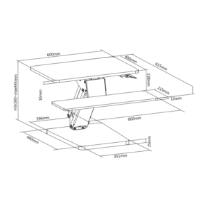Namizno stojalo za monitor in tipkovnico Maclean MC-882 - slika 8