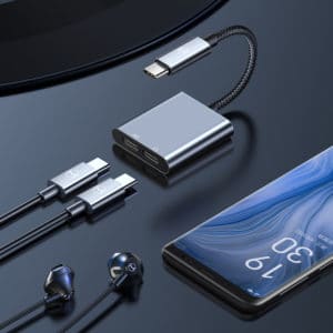 Adapter USB-C na 2xUSB-C Mcdodo siv - Image 8