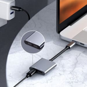 Adapter USB-C na 2xUSB-C Mcdodo siv - Image 6