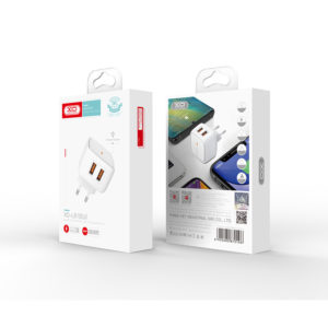 Polnilec za telefon XO L61 2xUSB bel + microUSB kabel - Image 2
