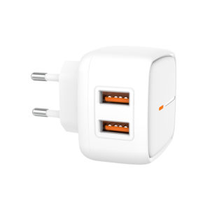 Polnilec za telefon XO L61 2xUSB 2,4A bel - Image 1