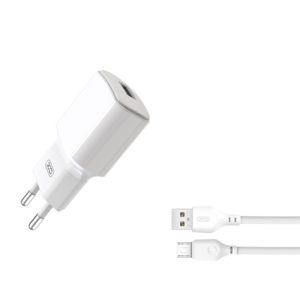 Polnilec za telefon XO L73 1xUSB 2,4A + microUSB kabel - Image 1