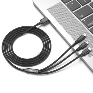 Kabel XO NB173 3in1 USB - Lightning + USB-C + microUSB 1,2 m črn - Image 2