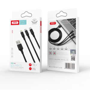 Kabel XO NB173 3in1 USB - Lightning + USB-C + microUSB 1,2 m črn - Image 3