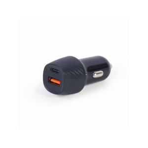 Polnilec za avto Gembird 1xUSB-A QC3.0, 1xUSB-C PD 18W - Image 1