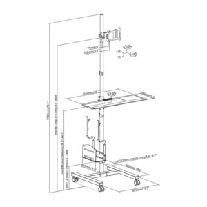 Mobilno stojalo za računalnik Maclean MC-793 - slika 4