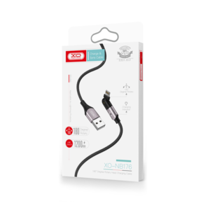 Kabel USB na 8-pin Lightning 180° XO NB176 1,2m 2,4A črn - slika 4
