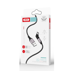 Kabel USB na USB-C 180° XO NB176 1,2m 2,4A črn - slika 4