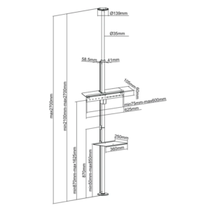 Talno-stropni nosilec za LCD TV Maclean MC-791N 37''- 70'' - Image 10