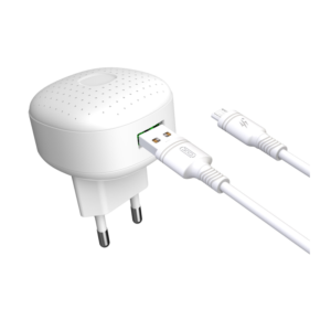 Polnilec za telefon XO L86 QC3.0 1xUSB bel + microUSB kabel - Image 2