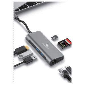 Adapter USB-C 5-v-1 2xUSB, HDMI, LAN, PD, čitalec kartic - Image 3