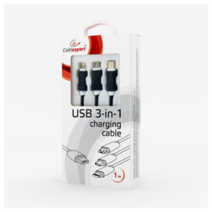 Kabel Cablexpert USB combo 3-v-1 črn - slika 4