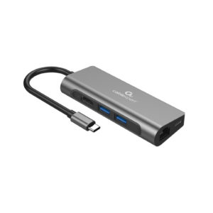 Adapter USB-C 5-v-1 2xUSB, HDMI, LAN, PD, čitalec kartic - Image 1
