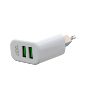 Polnilec za telefon XO L85C 2X USB 2,4A bel + kabel USB-C - Image 2