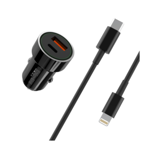 Polnilec za avto XO TZ11 PD,QC 20W + kabel USB-C na Lightning - Image 2