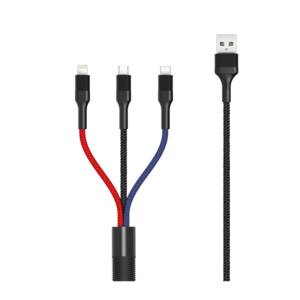 Kabel XO NB54 3v1 Lightning + USB-C + microUSB - slika 1