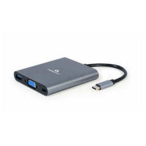Adapter USB-C 6-v-1 USB, HDMI, VGA, PD, čitalec kartic + audio - slika 1