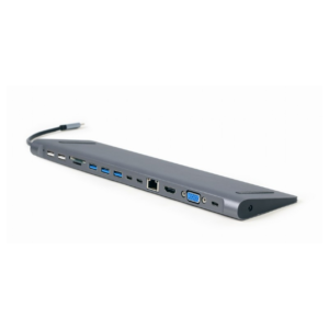 Adapter USB-C 9-v-1 USB, HDMI, LAN, VGA, PD, čitalec kartic + audio - Image 1