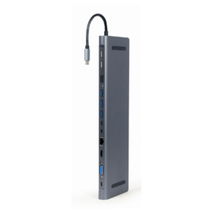 Adapter USB-C 9-v-1 USB, HDMI, LAN, VGA, PD, čitalec kartic + audio - Image 2