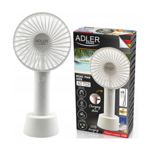 Prenosni ventilator USB 9cm Adler AD 7331 bel - Image 10