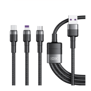 Kabel XO NB191 3v1 Lightning + USB-C + microUSB 1,2m 40W - slika 1