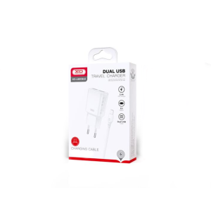 Polnilec za telefon XO L92C 2xUSB 2,4A bel + microUSB kabel - slika 5