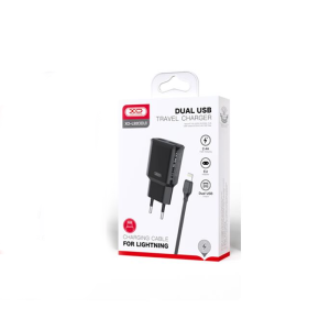 Polnilec za telefon XO L92C 2xUSB 2,4A črn + 8-pin Lightning kabel - Image 3
