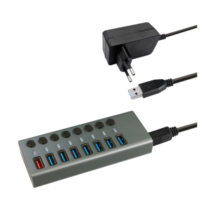 USB 3.0 HUB Maxtrack CH 11 8-port - slika 1