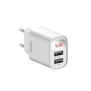 Polnilec za telefon XO L95 2xUSB 2,4A bel - Image 1
