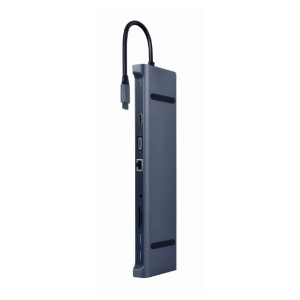 Adapter USB-C 10-v-1 USB, HDMI, LAN, VGA, PD, čitalec kartic + audio - Image 1