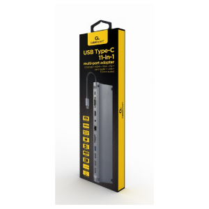 Adapter USB-C 11-v-1 USB, HDMI, LAN, VGA, PD, čitalec kartic + audio - slika 2