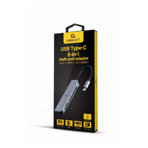Adapter USB-C 6-v-1 3xUSB, HDMI, čitalnik kartic - slika 2