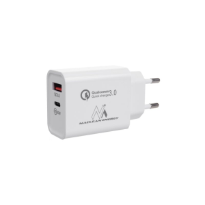 Polnilec za telefon Maclean MCE485W 1x USB QC, 1x USB-C PD 20W - slika 1