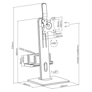 Nosilec za monitor in miniPC MyWall HL 60L 17" - 32" - Image 8