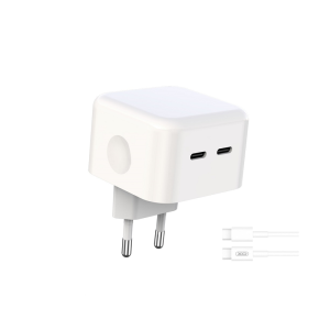 Polnilec za telefon XO L102 2x USB-C PD 35W + USB-C kabel - Image 1