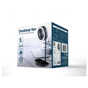 Namizna LED svetilka z ventilatorjem in brezžičnim polnjenjem - Image 4