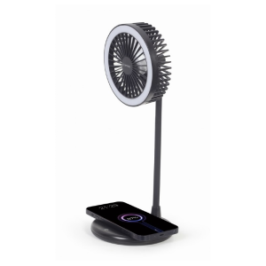 Namizna LED svetilka z ventilatorjem in brezžičnim polnjenjem - Image 1