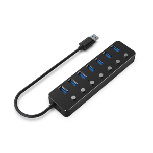 USB razdelilnik s stikalom 7-vrat UHB-U3P7P-01 - slika 1